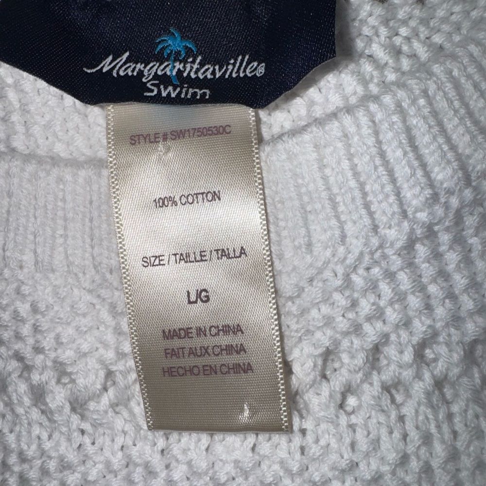 🆕 margaritaville long sleeve loose knit sweater w/ fringe, rib cuffs sz L - Picture 10 of 11